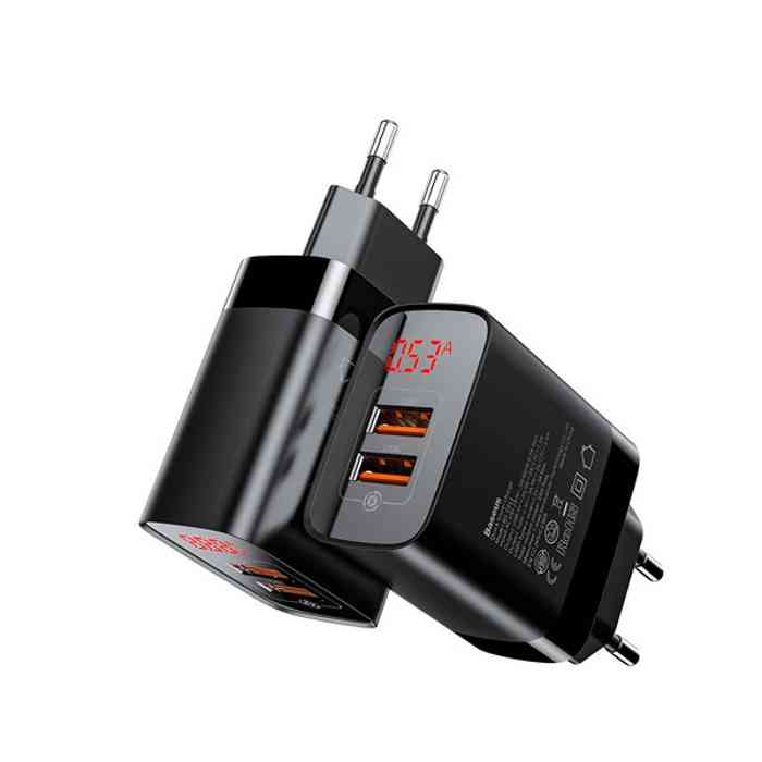 Basues Mirror PPS Quick Charge 18W Dual USB Wall Charger